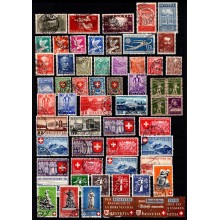 Schweiz. Lot med forskellige stemplede mærker. 